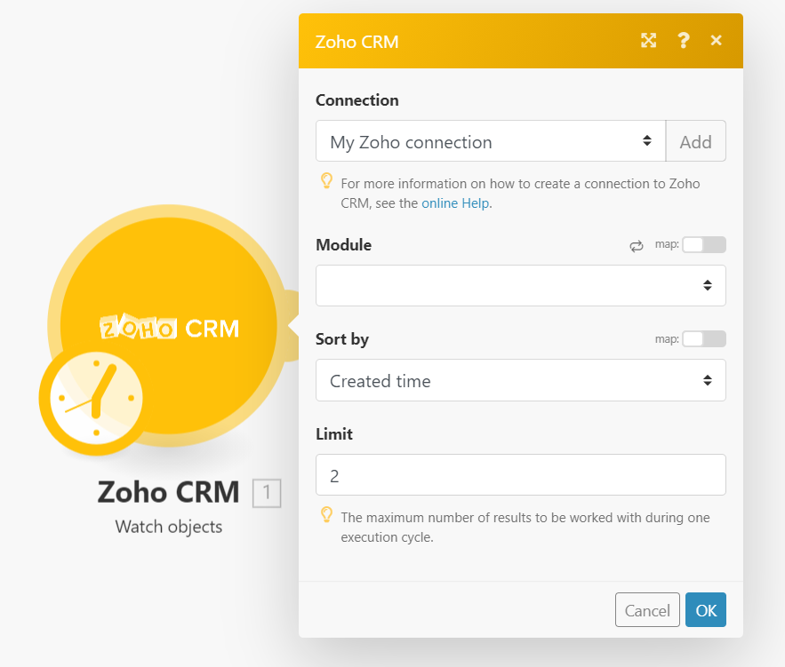 Zoho CRM integration with WhatsApp