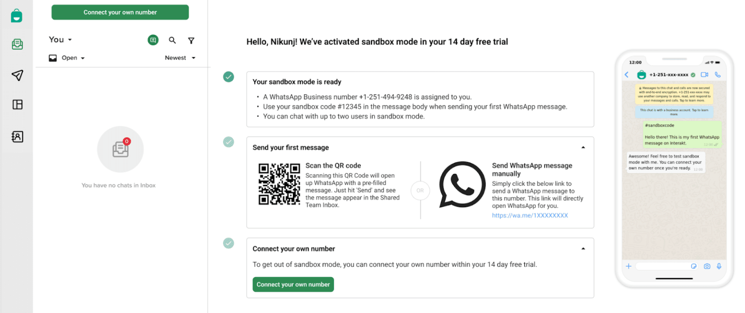 How does sandbox mode work? Interakt