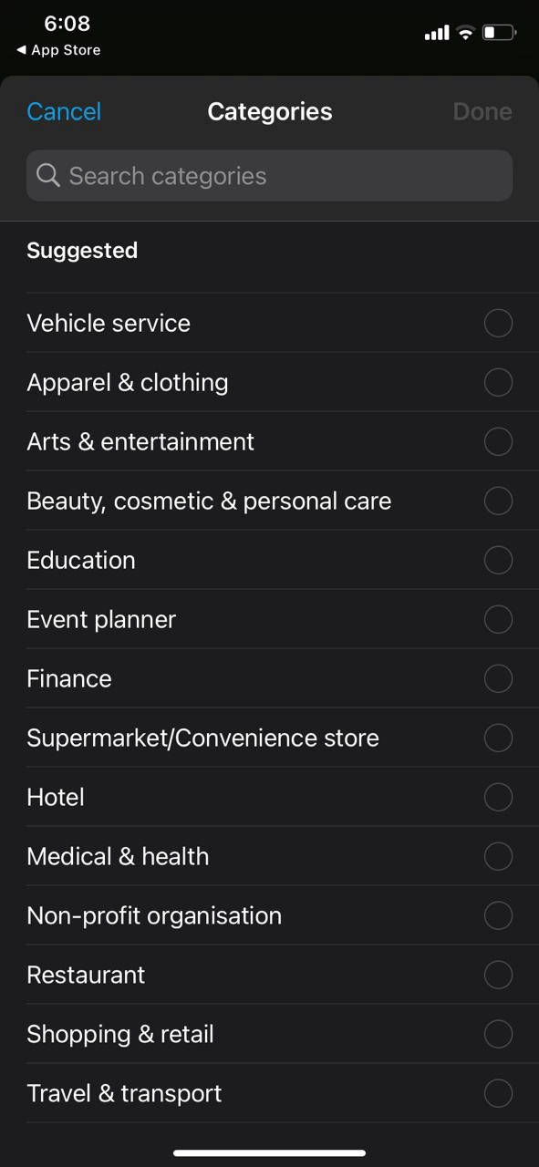Business category