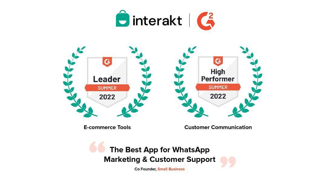 G2 Recognizes Interakt as a Leader in the E commerce Tools