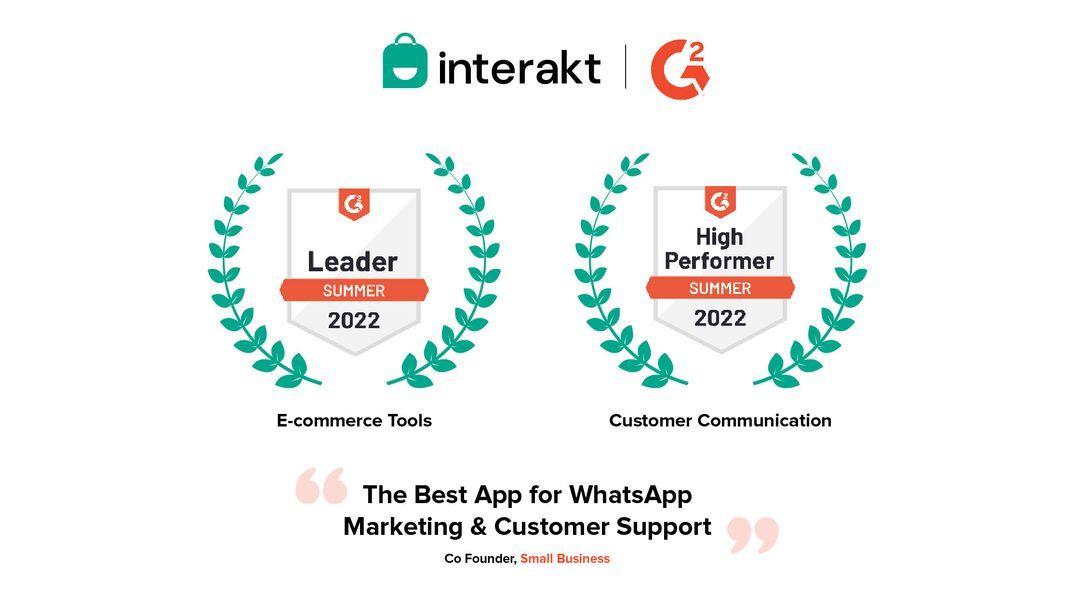 G2 Recognizes Interakt as a Leader in the E-commerce Tools