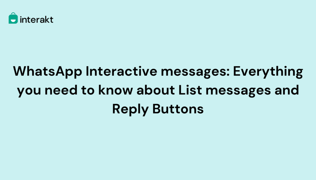WhatsApp Business List messages and Reply Buttons