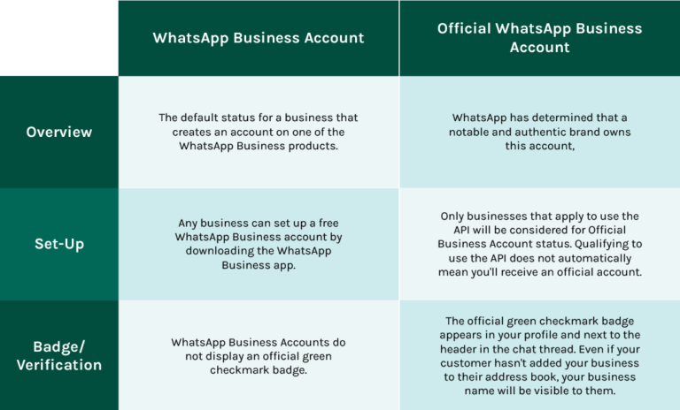 types of WhatsApp Business Accounts