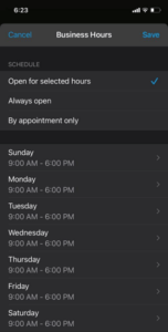 WhatsApp Business Hours of operation