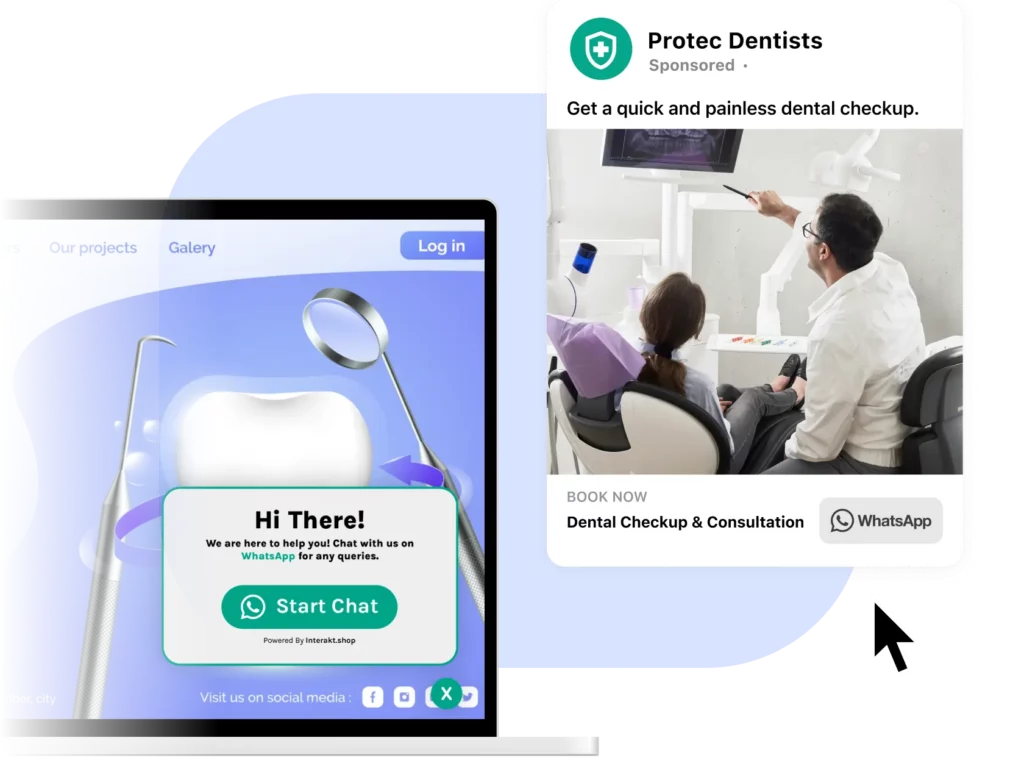 WhatsApp business for health & wellness brand Protec Dentist | Interakt