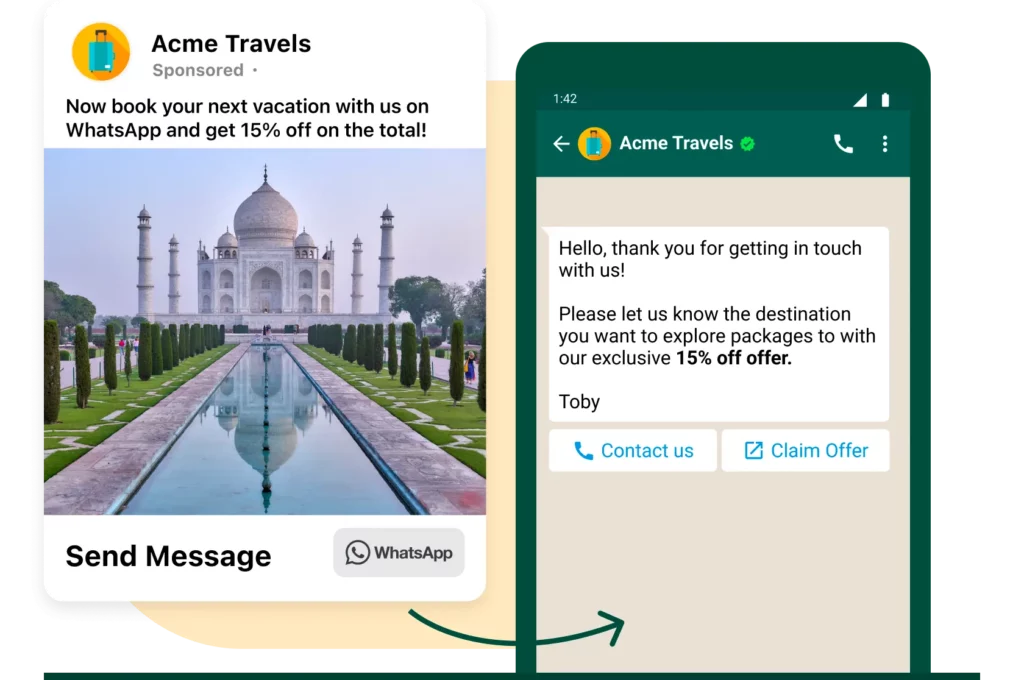 WhatsApp business for travel and tourism with Interakt