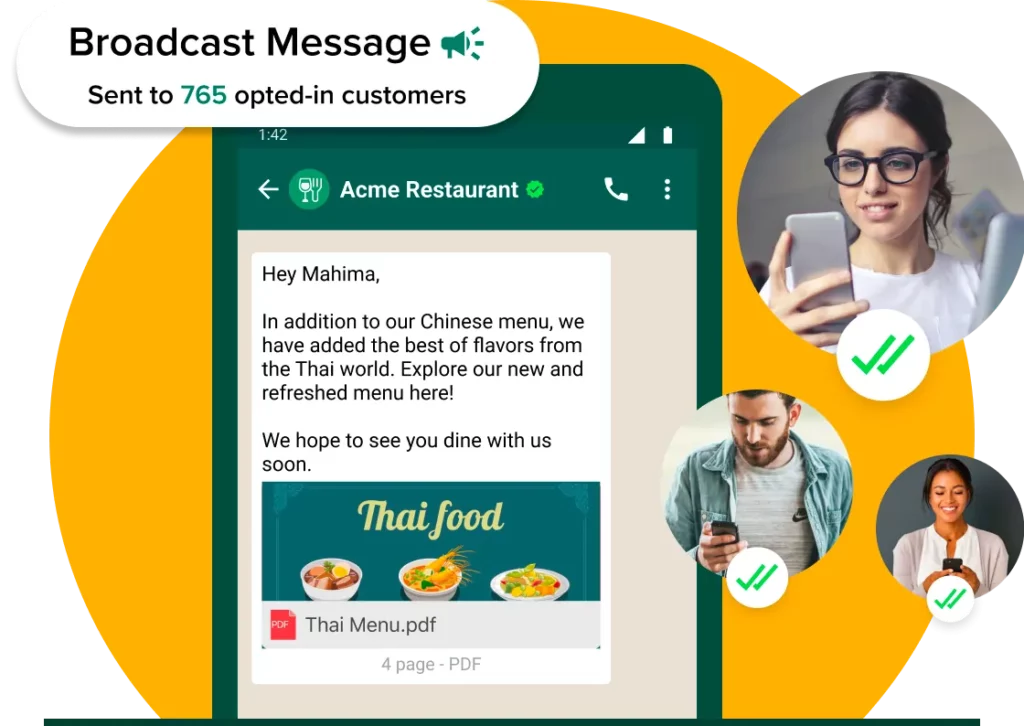 WhatsApp business for restaurants food businesses | WhatsApp business Broadcast message