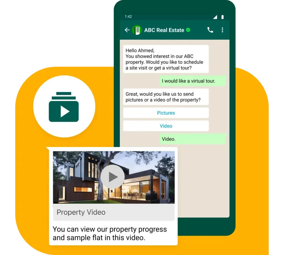 WhatsApp business for real estate with Interakt