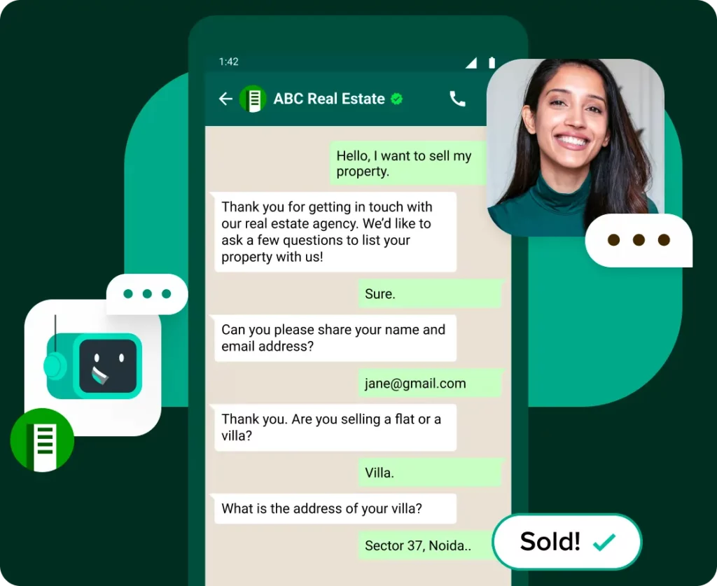 WhatsApp business for real estate with Interakt