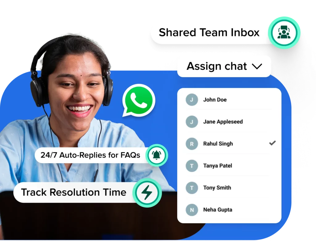 WhatsApp shared team inbox with Interakt