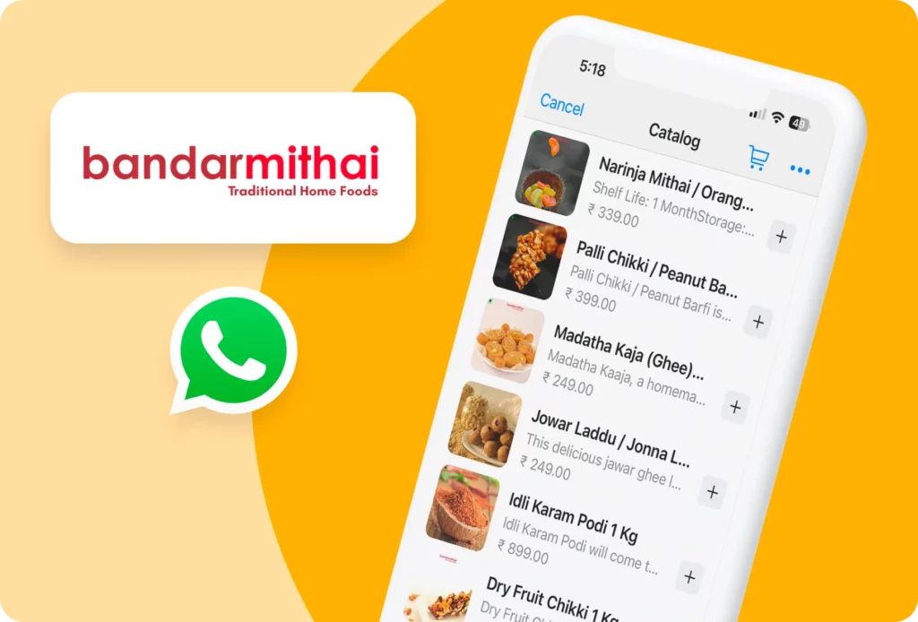WhatsApp business for restaurants food businesses | Bandar mithai with Interakt