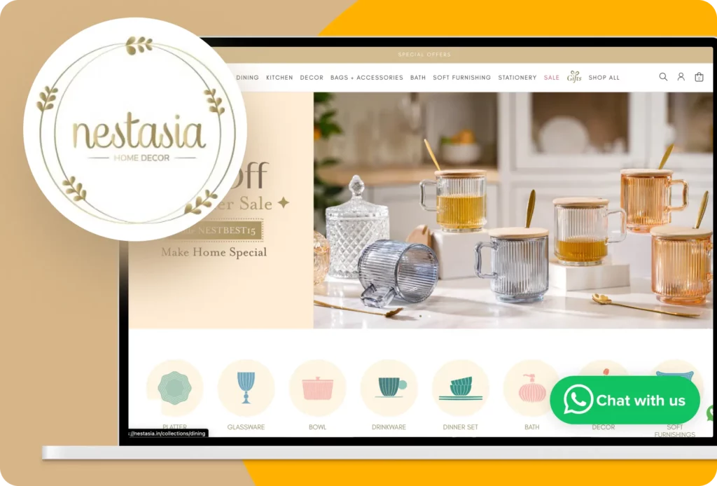 WhatsApp business for home decor and furnishing | Nestasia with Interakt