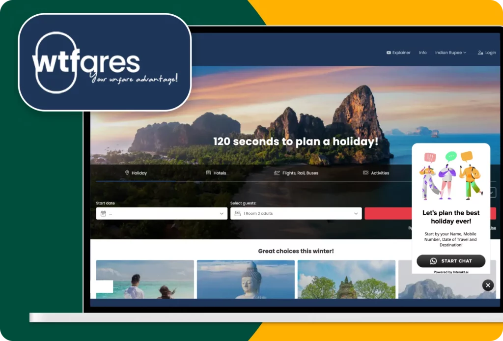 WhatsApp business for travel and tourism | Wtfares with Interakt