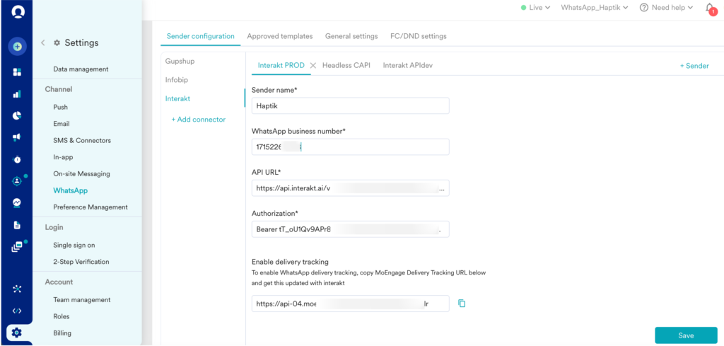 integrate Moengage with Interakt