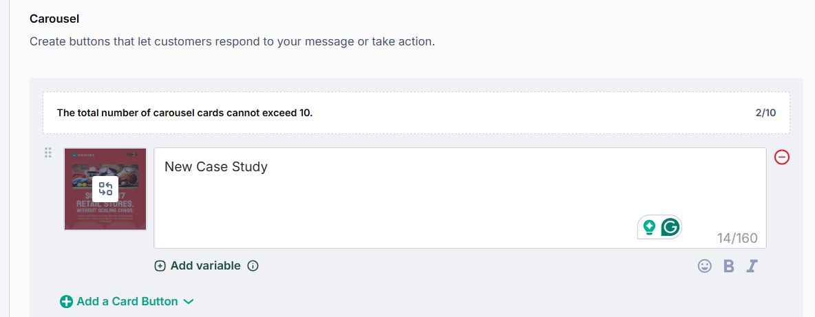 How to create a WhatsApp Carousel Template on Interakt?