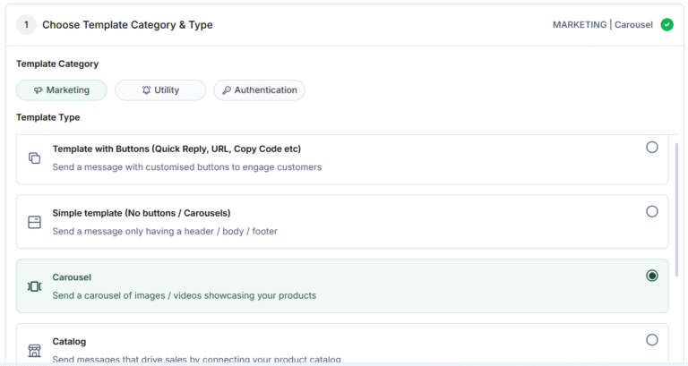 How to create a WhatsApp Carousel Template on Interakt?