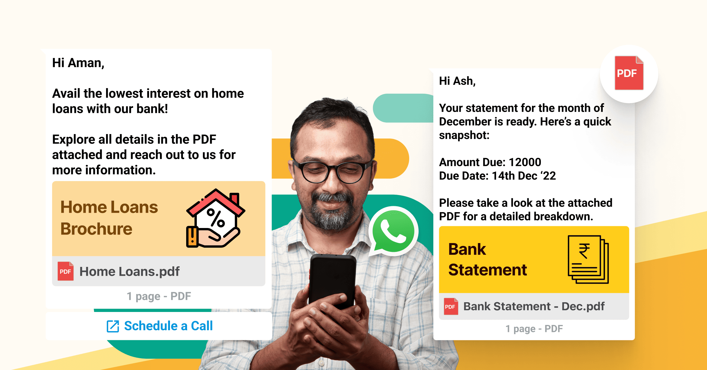 WhatsApp message templates for bfsi